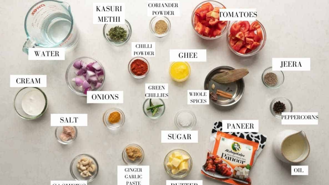 Ingredients Needed for Paneer Recipe